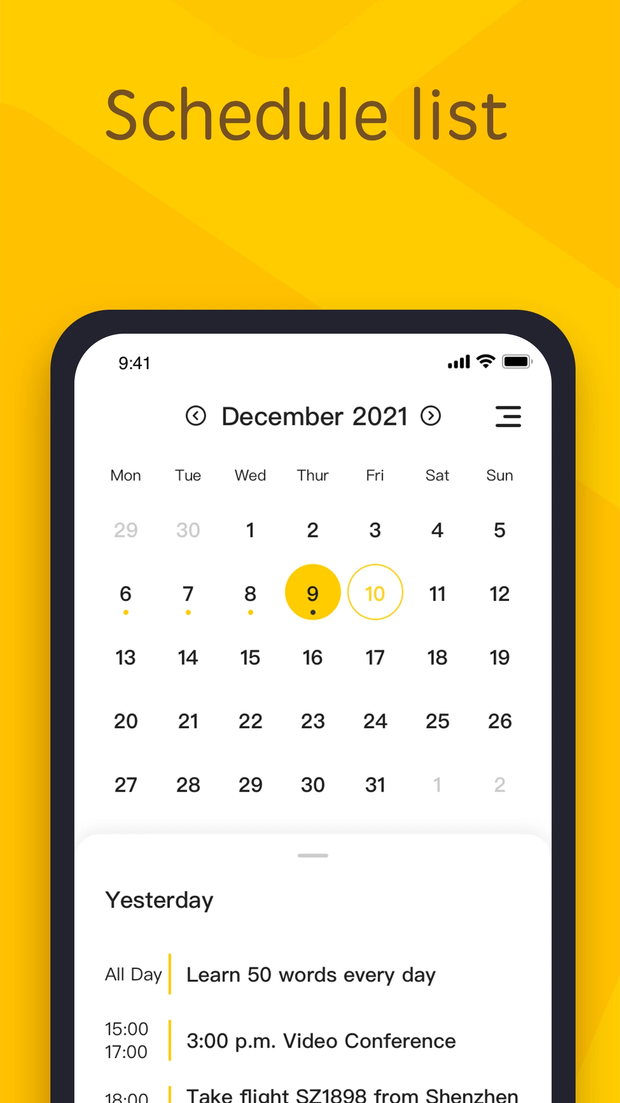 YYNote:todolist&memo&calendar screenshot